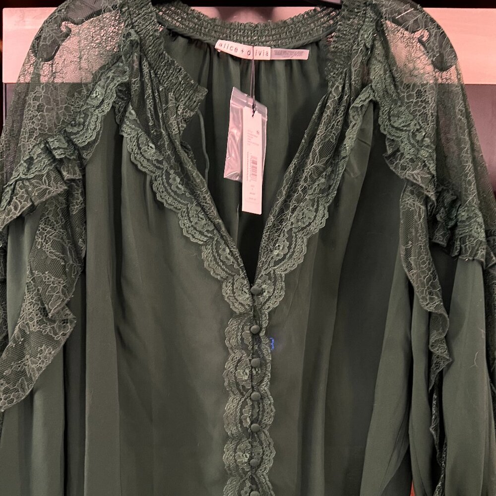 green blouse